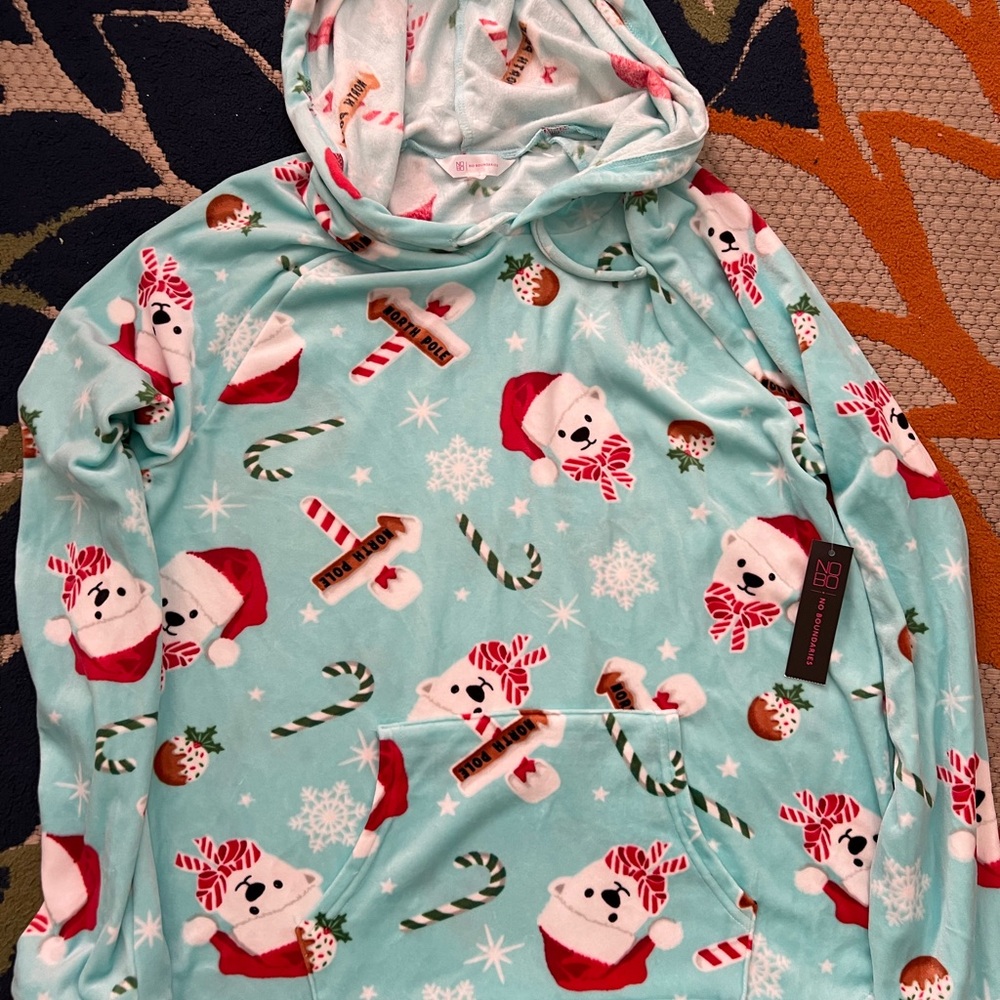 No Boundaries Light Blue Holiday Sweater